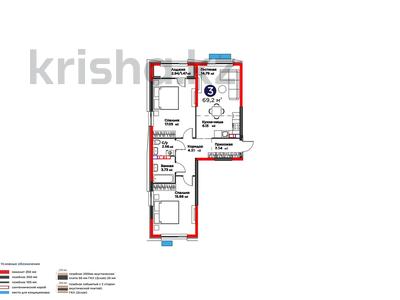 3-бөлмелі пәтер · 70 м² · 5/6 қабат, ​Приканальная БАК 99а, бағасы: 57.5 млн ₸ в Алматы, Медеуский р-н