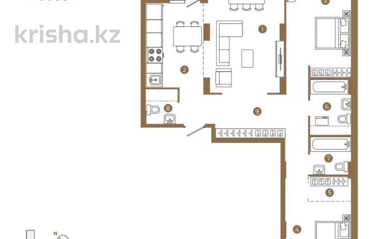 3-комнатная квартира · 105.16 м² · 2/21 этаж, Достык 8/5 — БЕЗ КОМИССИИ за ~ 72.2 млн ₸ в Астане, Есильский р-н — фото 2
