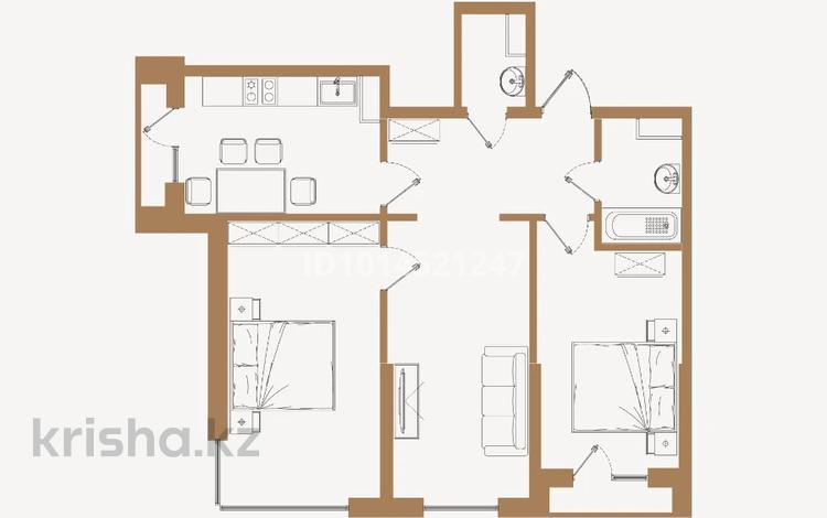 3-бөлмелі пәтер · 73.91 м² · 3/6 қабат, Қайрат ш/а. уч. 377, бағасы: 48.8 млн ₸ в Алматы, Турксибский р-н — фото 2