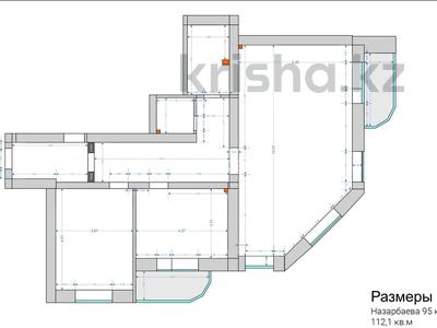 3-комнатная квартира · 112 м² · 4/9 этаж, Назарбаева 95 за 35 млн 〒 в Кокшетау