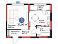 1-бөлмелі пәтер · 37.03 м² · 9/9 қабат, Райымбека 219Б — Райымбека - Муратбаева, бағасы: 39 млн ₸ в Алматы, Жетысуский р-н — фото 2
