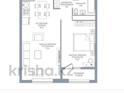2-комнатная квартира · 51 м² · 9/16 этаж, Сатпаева 90/58 за 43 млн ₸ в Алматы, Бостандыкский р-н