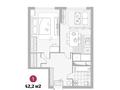 2-бөлмелі пәтер · 42.2 м² · 1/12 қабат, Ақбұлақ ш/а., Момышулы 100, бағасы: 15 млн ₸ в Алматы, Алатауский р-н — фото 2