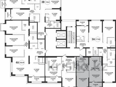 2-бөлмелі пәтер · 56.67 м² · 7/9 қабат