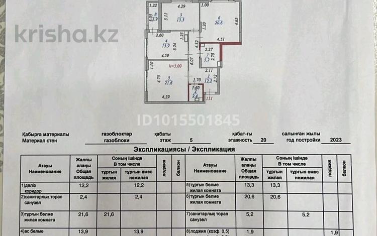 3-комнатная квартира · 92 м² · 5/20 этаж, Туран 44/2 за 76 млн ₸ в Астане, Нура р-н — фото 3