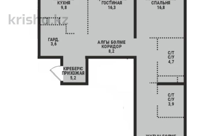 3-бөлмелі пәтер · 88.6 м² · 4/9 қабат, Ботакоз 5 БЕЗ КОМИССИИ, бағасы: ~ 49 млн ₸ в Алматы, Алатауский р-н — фото 2