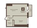 2-комнатная квартира · 42.08 м², Юбилейный за ~ 18 млн ₸ в Костанае — фото 3