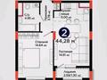 2-бөлмелі пәтер · 44.3 м² · 5/12 қабат, Улы Дала 10, бағасы: 24.5 млн ₸ в Астане, Нура р-н — фото 2