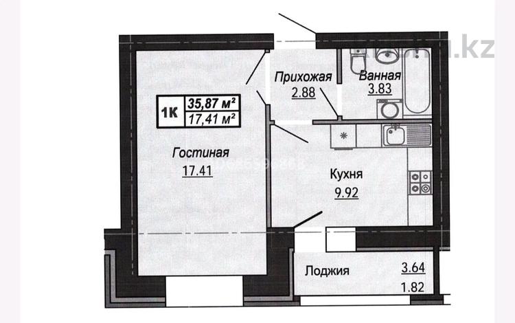 1-комнатная квартира, 36 м², 6/9 этаж, Нажмиденова 11 — А-426 за 16 млн 〒 в Астане, Алматы р-н — фото 2