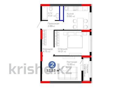 2-бөлмелі пәтер · 52.53 м² · 16/17 қабат, Е 908 23 — Uia birlik D, бағасы: 32.5 млн 〒 в Астане, Есильский р-н