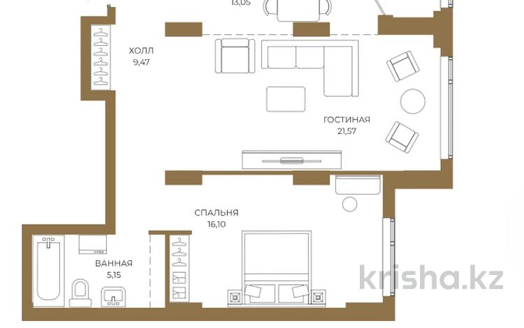 2-бөлмелі пәтер · 68.82 м² · 8/18 қабат, Достык 8/5 — БЕЗ КОМИССИИ! Выбор по этажам!, бағасы: ~ 50.7 млн ₸ в Астане — фото 13
