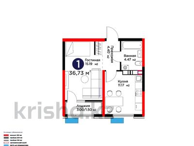 1-комнатная квартира · 37 м², Туркия за 17.3 млн ₸ в Шымкенте, Абайский р-н