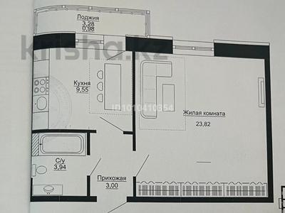 1-комнатная квартира · 41 м² · 4/9 этаж, Шоссе Коргалжын за 20 млн 〒 в Астане, Нура р-н