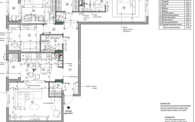 4-комнатная квартира · 120 м² · 7/12 этаж, Жубан Молдагалиев 5 за 55.5 млн ₸ в Астане, Нура р-н — фото 2