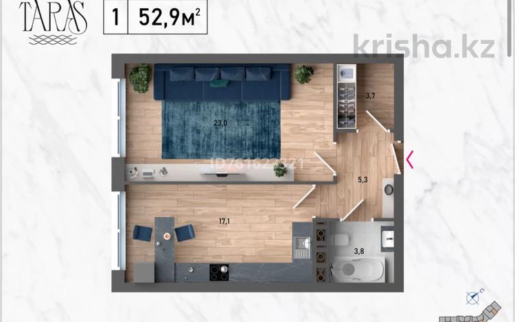 1-комнатная квартира · 52.9 м² · 4/12 этаж, 7А мкр 18 — Возле море