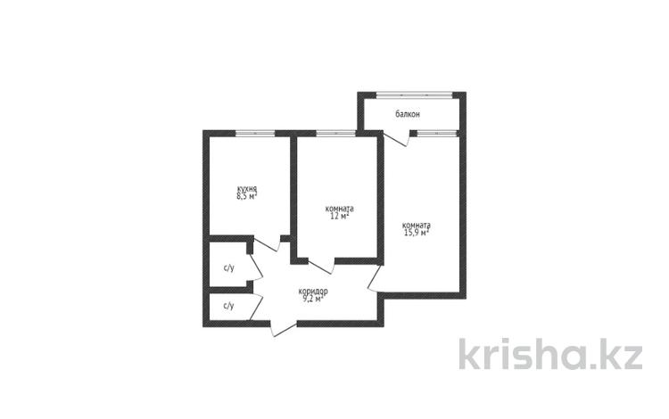 2-комнатная квартира, 49.3 м², 3/6 этаж, баймагамбетова 3а за 17 млн 〒 в Костанае — фото 2