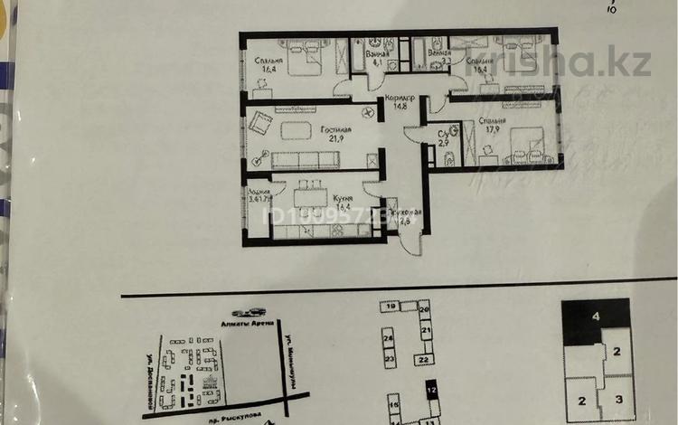 4-комнатная квартира · 118.6 м² · 6/12 этаж, мкр Нуркент, Турара Рыскулова 2Б/1 за 85 млн ₸ в Алматы, Алатауский р-н — фото 2