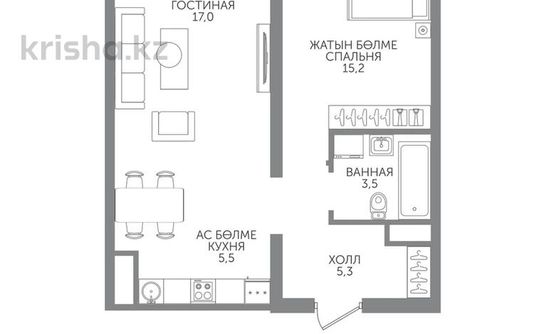 2-комнатная квартира · 48 м² · 11/15 этаж, Райымбека 210/27 — ЦЕНА СО СКИДКОЙ️ за ~ 33.6 млн ₸ в Алматы, Алмалинский р-н — фото 2