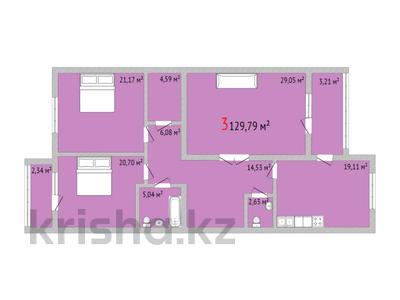 3-комнатная квартира, 128.79 м², 6/9 этаж, Козыбаева за ~ 70.4 млн 〒 в Костанае