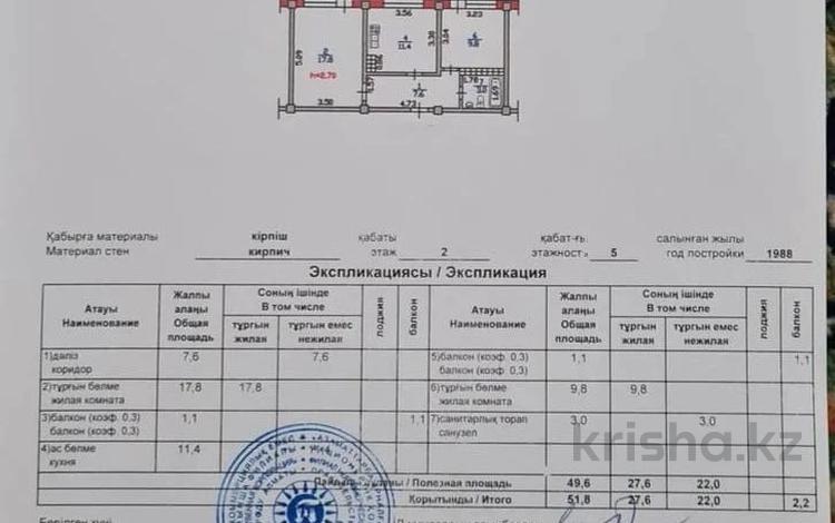 2-комнатная квартира, 51.8 м², 2/5 этаж, Кабдолова — Алтынсарина за 33.5 млн 〒 в Алматы, Ауэзовский р-н — фото 2