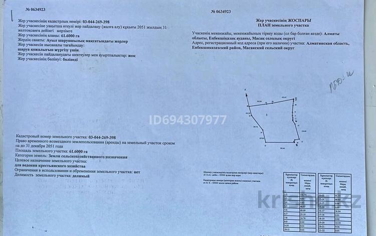 Участок · 62 га, Саткожаева 7 — Абая за 65 млн ₸ в Шелек — фото 2