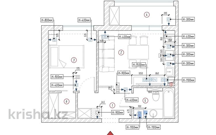 1-комнатная квартира · 40 м² · 7/9 этаж, Керей жанибек хандар 40 — Керей, Жанибек хандар за ~ 36.6 млн ₸ в Астане, Есильский р-н — фото 2