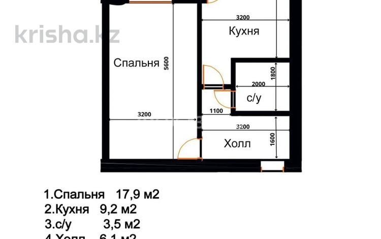 1-бөлмелі пәтер, 45 м², 2/5 қабат, 1 ул, бағасы: 4.5 млн 〒 в Мунайши — фото 2