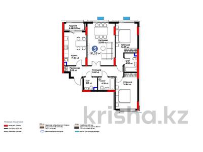 3-бөлмелі пәтер · 92 м² · 2/17 қабат, Кенесары 54, бағасы: 58.9 млн ₸ в Астане, р-н Байконур