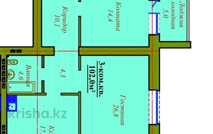 3-комнатная квартира · 102 м² · 5/9 этаж, мкр. Алтын орда, Алтын орда 2 — Кафе «на горке» за 34 млн ₸ в Актобе — фото 3