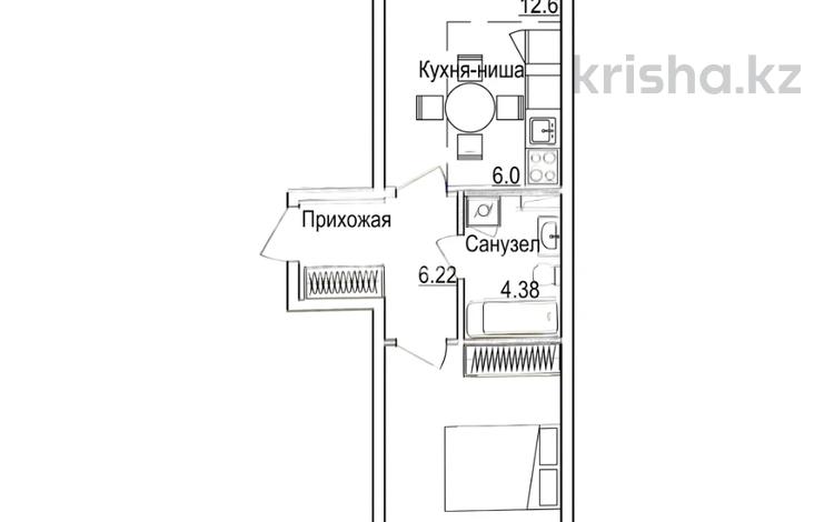 1-комнатная квартира · 45.95 м² · 3/4 этаж, Аубакирова 35/525 за 18.5 млн ₸ в  — фото 2