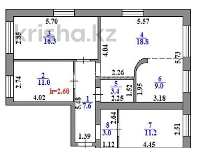 4-комнатная квартира · 82 м² · 4/5 этаж, Абая 71 за 35 млн ₸ в Астане, р-н Байконур