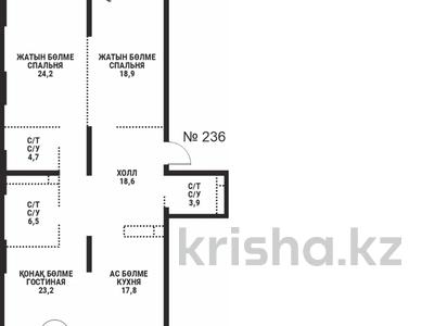 3-бөлмелі пәтер · 121.1 м² · 12/12 қабат, Розыбакиева 217, бағасы: ~ 132.7 млн ₸ в Алматы, Бостандыкский р-н