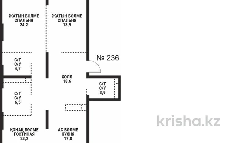 3-бөлмелі пәтер · 121.1 м² · 12/12 қабат, Розыбакиева 217, бағасы: ~ 132.7 млн ₸ в Алматы, Бостандыкский р-н — фото 2