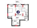 2-комнатная квартира · 67.54 м², Е-321 6/2 за ~ 40.9 млн ₸ в Астане, Есильский р-н — фото 3