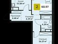 2-бөлмелі пәтер · 61 м² · 5/7 қабат, Қайрат ш/а., Туркестан 115, бағасы: 37 млн ₸ в Алматы, Турксибский р-н — фото 19