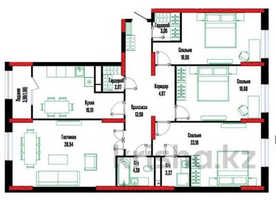 4-комнатная квартира · 140 м² · 7/17 этаж, Бухар жырау 12/3 за 86 млн ₸ в Астане, Есильский р-н