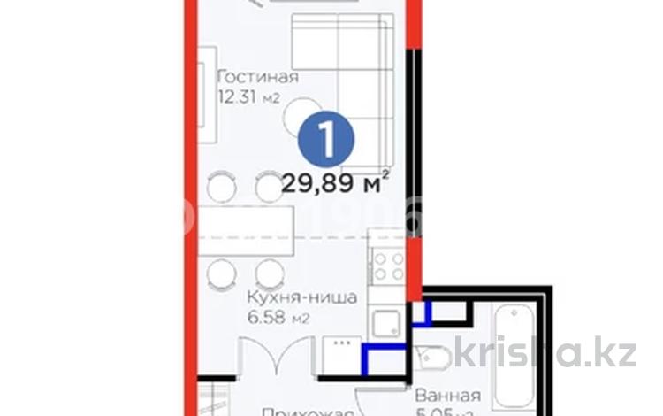 1-комнатная квартира · 29.89 м² · 3/9 этаж, Просп. Каныша Сатпаева за ~ 16.4 млн ₸ в Атырау, мкр Авангард-2 — фото 12