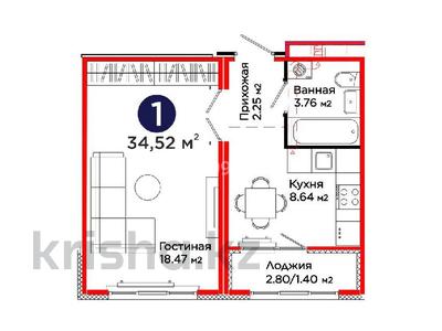 1-бөлмелі пәтер · 35 м² · 8/15 қабат, С 902 8, бағасы: 23 млн 〒 в Астане, Сарыарка р-н