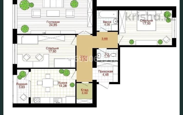 3-комнатная квартира · 100 м² · 6/7 этаж, 17-й мкр 51 — Sulpak за 30 млн 〒 в Актау — фото 2