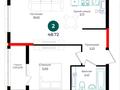 2-комнатная квартира · 48.72 м² · 4/17 этаж, Е 882 за 26.5 млн ₸ в Астане, Нура р-н — фото 12
