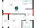 2-комнатная квартира · 48.72 м² · 4/17 этаж, Е 882 за ~ 28 млн ₸ в Астане, Нура р-н — фото 12