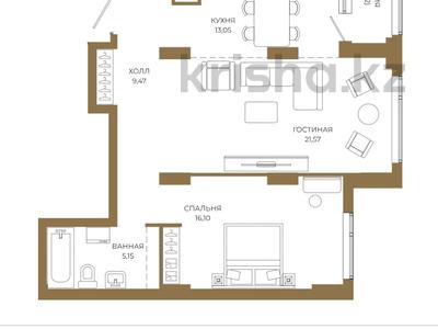 2-бөлмелі пәтер · 68.82 м² · 2/18 қабат, Достык 8/5 — БЕЗ КОМИССИИ! Выбор по этажам!, бағасы: ~ 49.4 млн ₸ в Астане