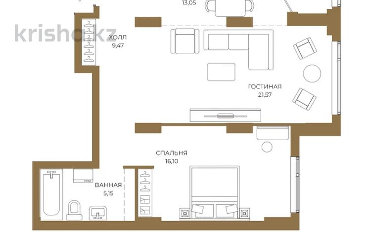 2-бөлмелі пәтер · 68.82 м² · 2/18 қабат, Достык 8/5 — БЕЗ КОМИССИИ! Выбор по этажам!, бағасы: ~ 49.4 млн ₸ в Астане — фото 13