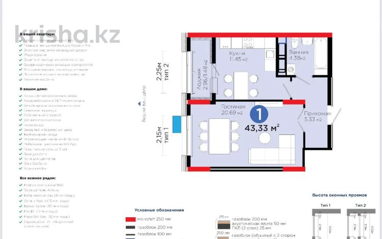 2-бөлмелі пәтер · 43.5 м² · 7/17 қабат, Улы Дала 4 — ‼️КЛЮЧИ В ИЮЛЕ. ПОТОЛКИ 3 м‼️, бағасы: 27.5 млн ₸ в Астане, Нура р-н — фото 2