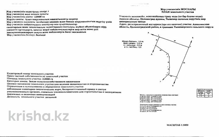 Участок · 3 га, Талапкер за 30 млн 〒 — фото 2