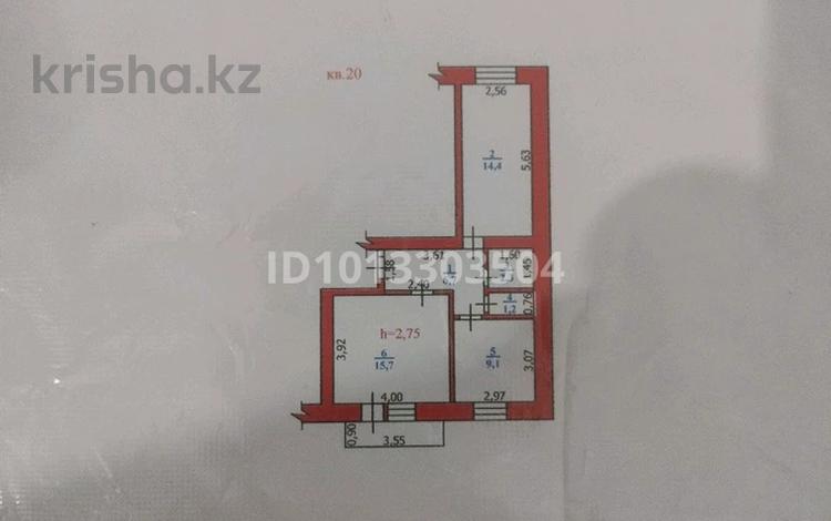 2-бөлмелі пәтер · 49.4 м² · 2/3 қабат, Мендалиев 87 — Трехэтажка, бағасы: 10 млн ₸ в Чапаеве — фото 2