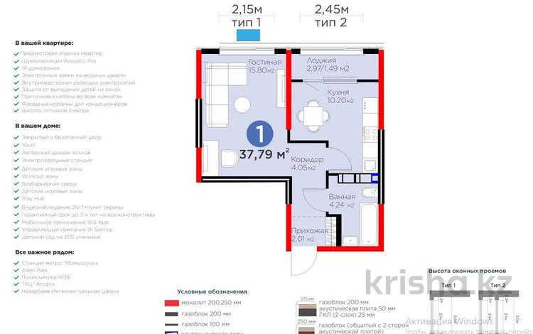1-бөлмелі пәтер · 38 м² · 10/12 қабат, Белжайлау 47а — СРОЧНАЯ ПРОДАЖА, бағасы: 27.5 млн ₸ в Алматы — фото 2