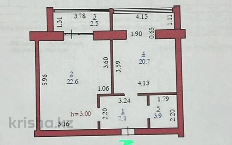 1-комнатная квартира, 57 м², 1/5 этаж, мкр. Алтын орда, мангилик ел 32