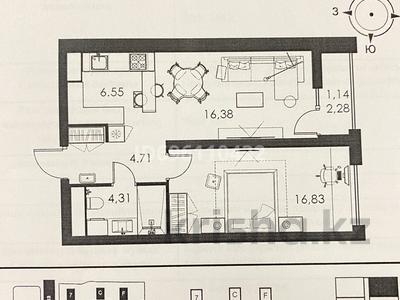 2-бөлмелі пәтер, 49.92 м², 5/12 қабат, Наурызбай батыра 17 — Макатаева, бағасы: 45 млн 〒 в Алматы, Алмалинский р-н