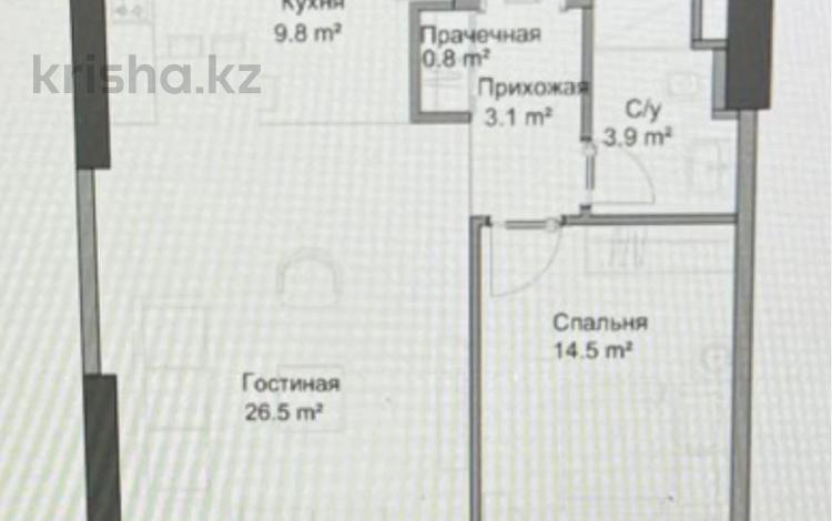 2-комнатная квартира, 61 м², 5/7 этаж, габдулина 14 за 77 млн 〒 в Алматы, Бостандыкский р-н — фото 2